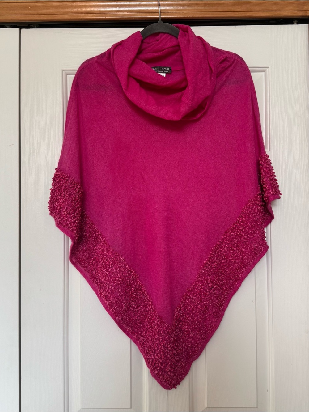 Randi & Will Wool Blend Turtleneck Poncho Shawl